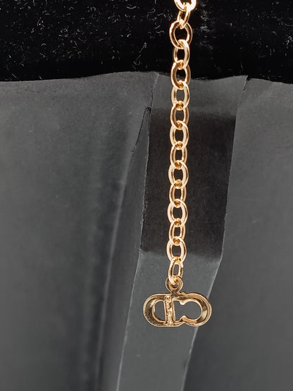 DIOR Laurel Motif Logo Pendant Necklace