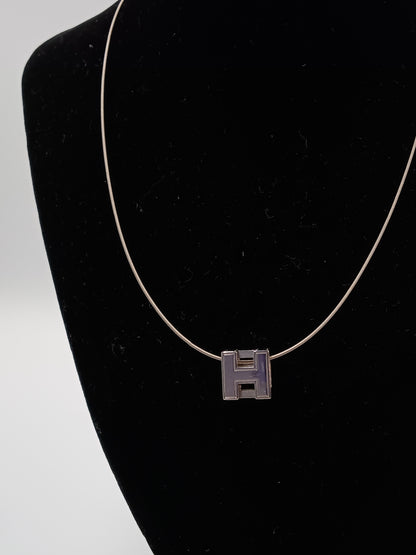 HERMES Cage d'H Cube Pendant Necklace