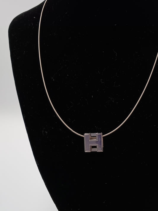 HERMES Cage d'H Cube Pendant Necklace