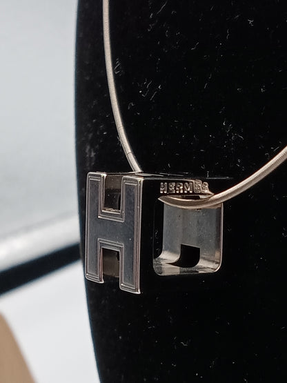 HERMES Cage d'H Cube Pendant Necklace