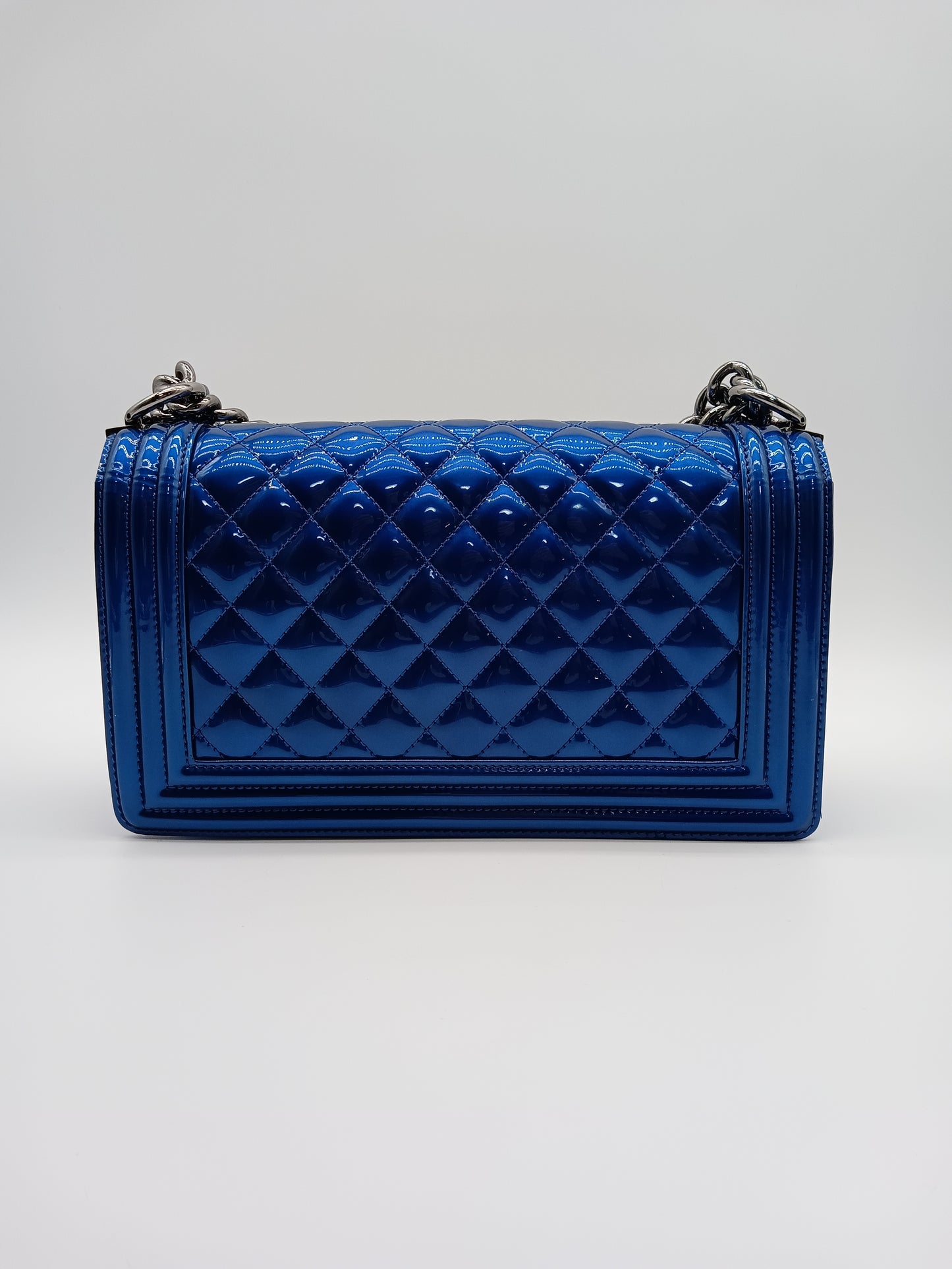 CHANEL Patent Quilted Leboy