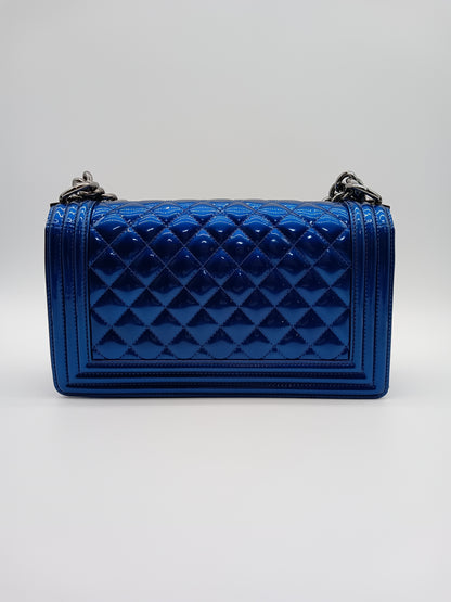 CHANEL Patent Quilted Leboy