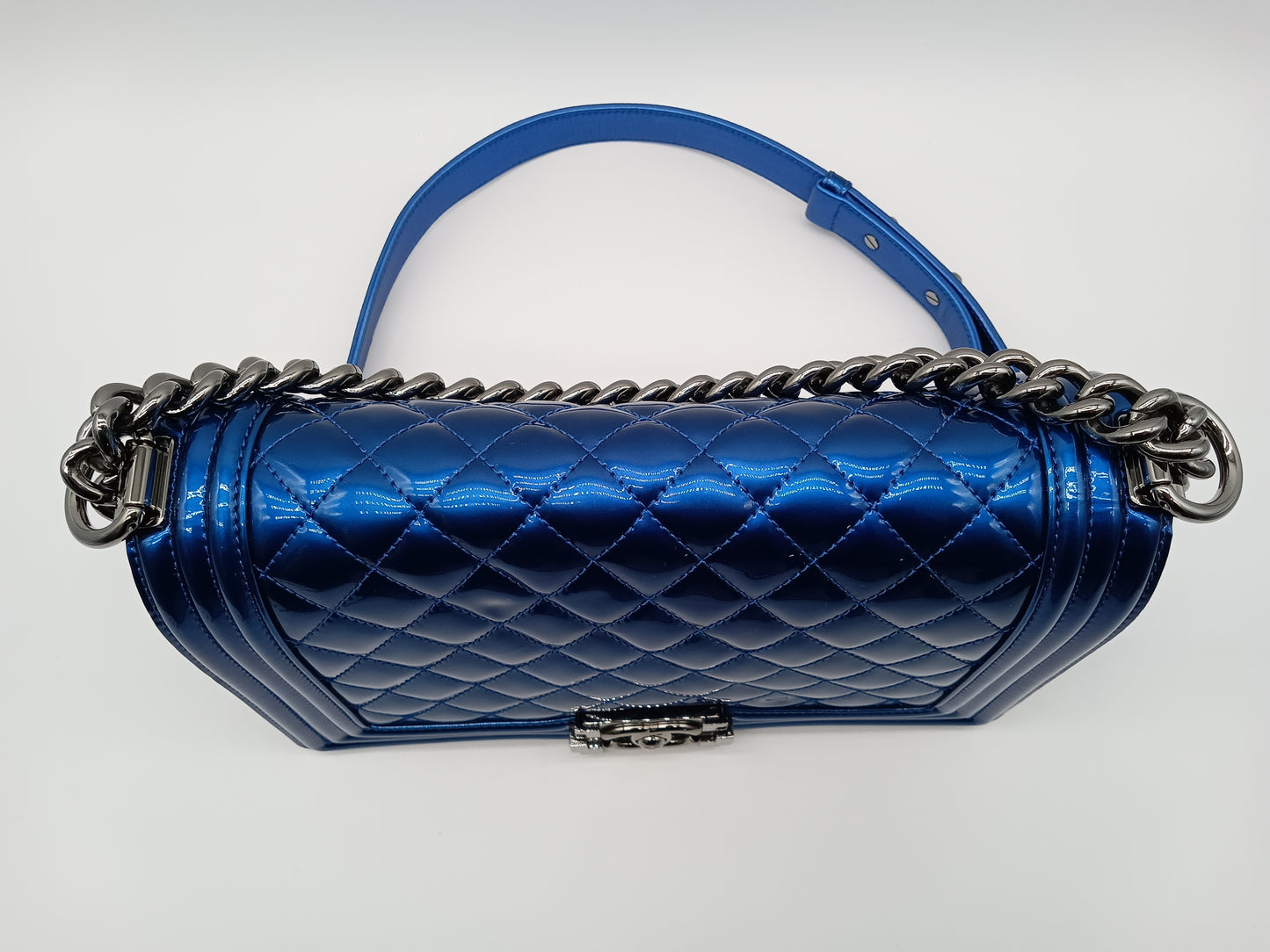 CHANEL Patent Quilted Leboy