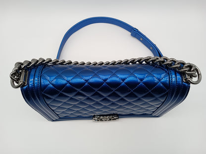 CHANEL Patent Quilted Leboy