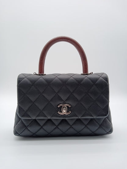 CHANEL Caviar Coco Handle Lizard