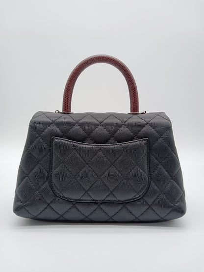 CHANEL Caviar Coco Handle Lizard