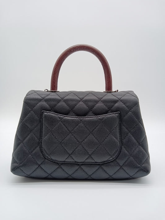 CHANEL Caviar Coco Handle Lizard