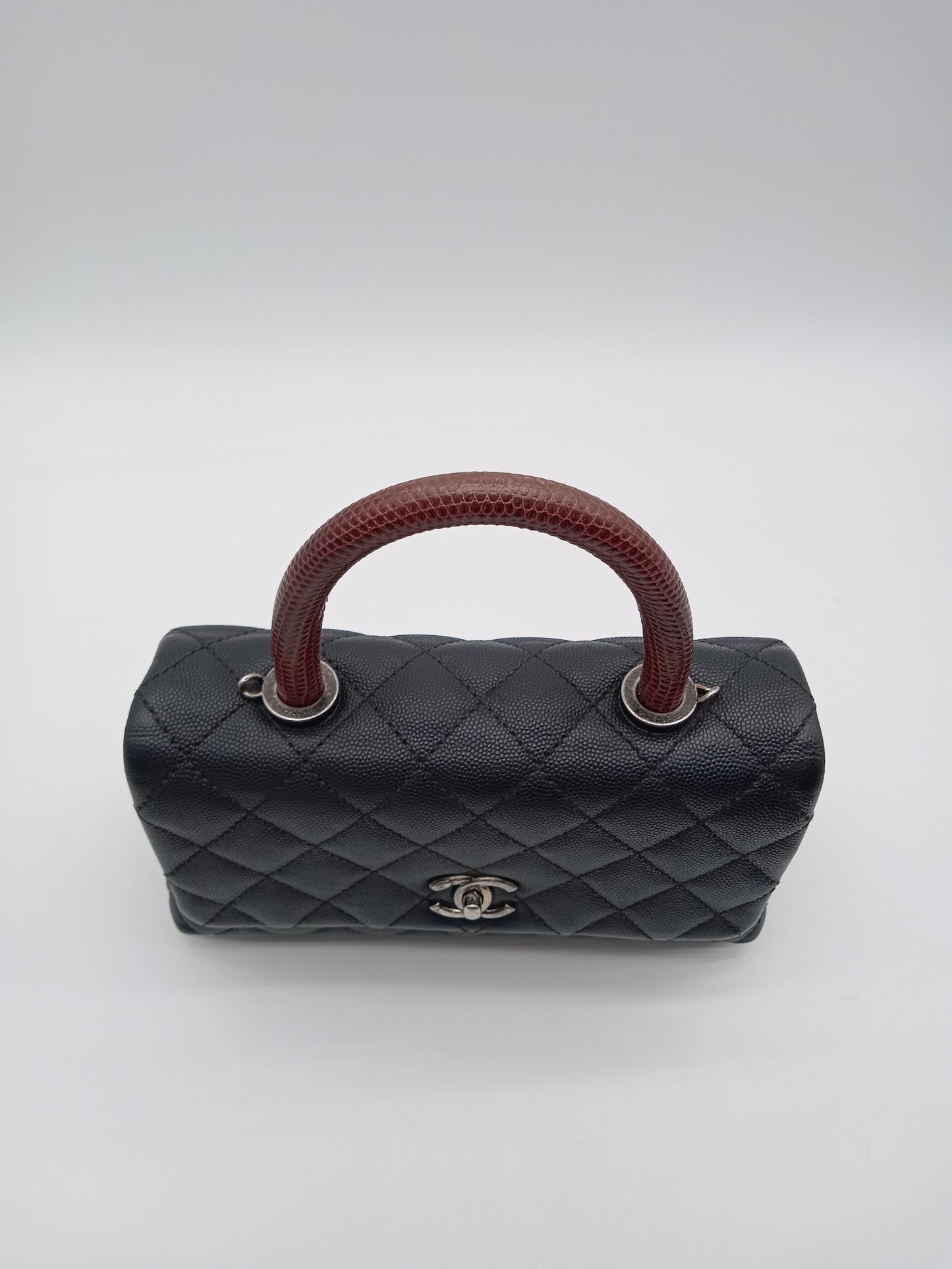 CHANEL Caviar Coco Handle Lizard