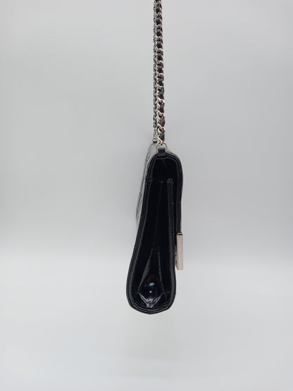 CHANEL Patent Choco Bar Clutch on Chain
