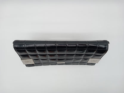 CHANEL Patent Choco Bar Clutch on Chain