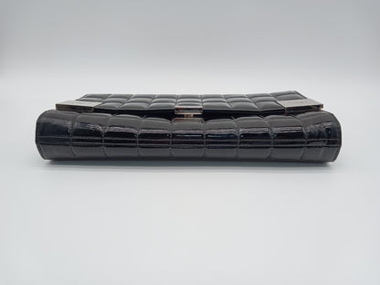 CHANEL Patent Choco Bar Clutch on Chain