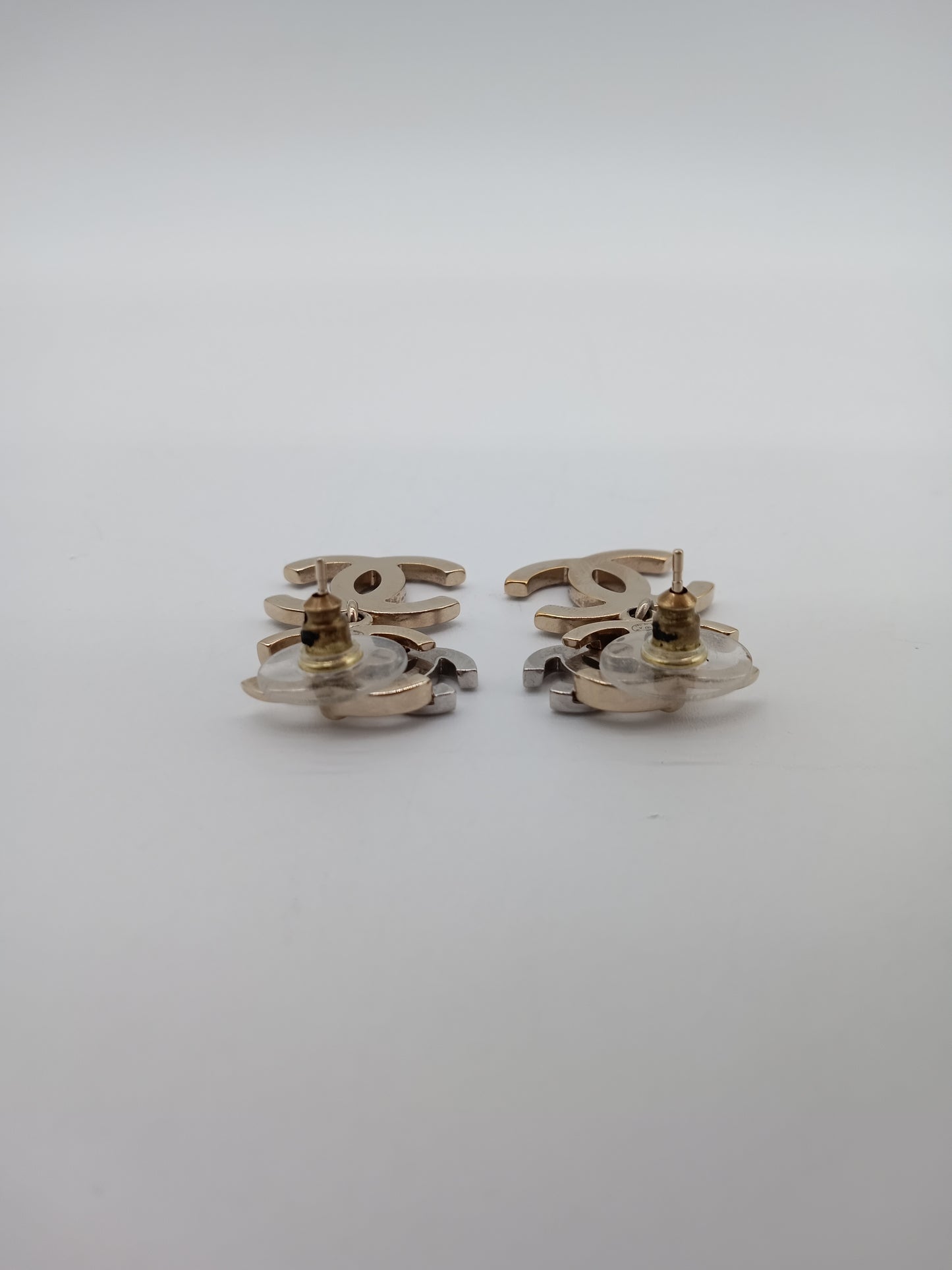 CHANEL Triple Coco Mark Rhinestones Earrings