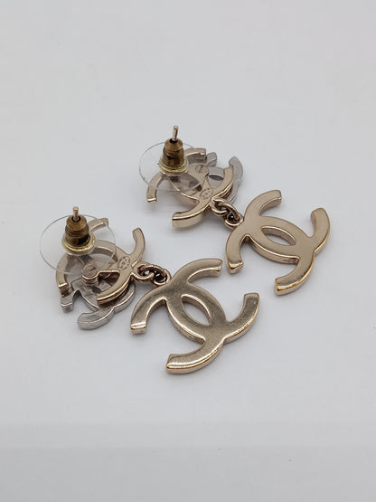 CHANEL Triple Coco Mark Rhinestones Earrings