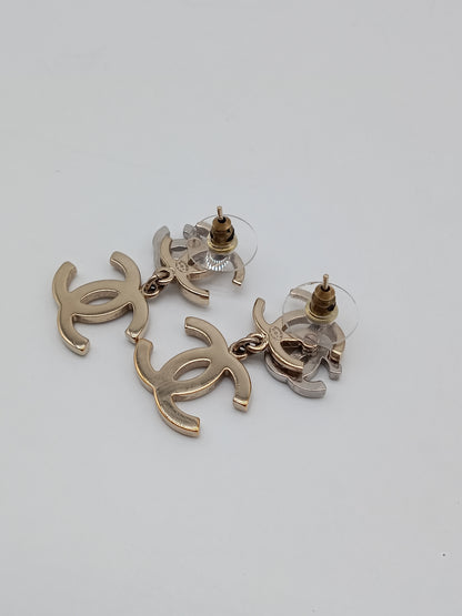 CHANEL Triple Coco Mark Rhinestones Earrings