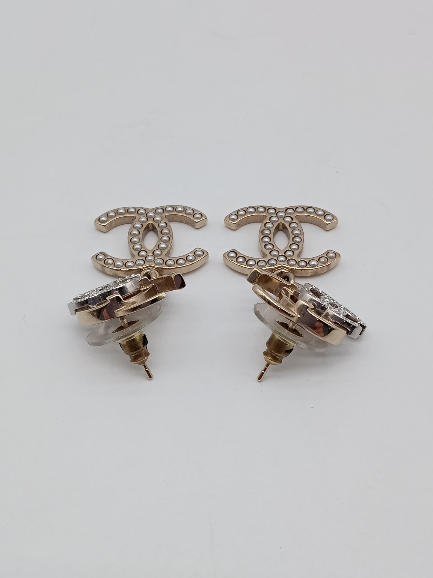 CHANEL Triple Coco Mark Rhinestones Earrings