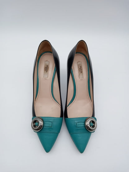 PRADA Bicolor Leather Pumps