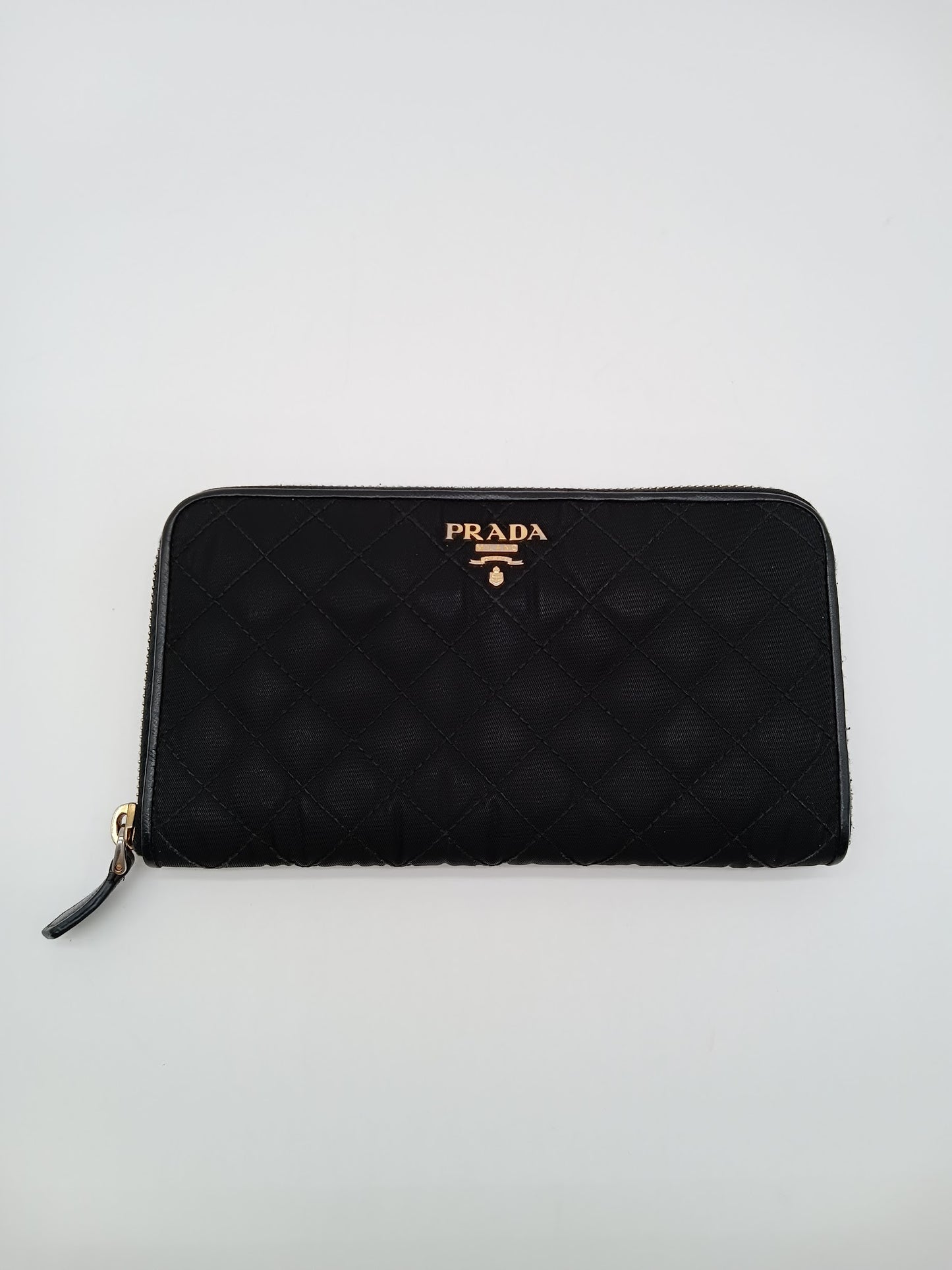 PRADA Nylon Quilted Zippy Wallet