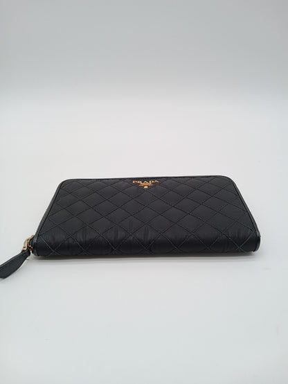 PRADA Nylon Quilted Zippy Wallet
