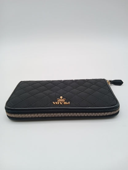 PRADA Nylon Quilted Zippy Wallet
