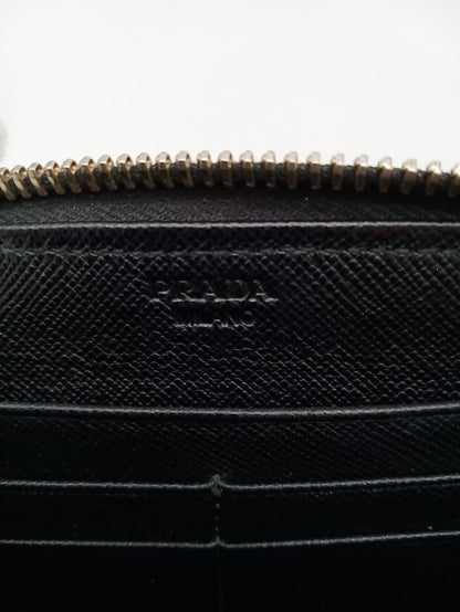 PRADA Nylon Quilted Zippy Wallet