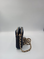 CHANEL Mesh Canvas Deauville Clutch Bag