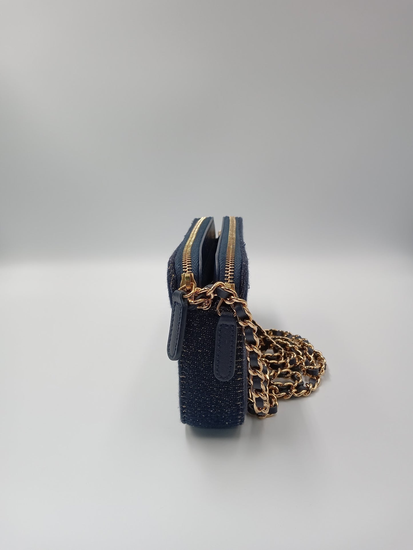 CHANEL Mesh Canvas Deauville Clutch Bag