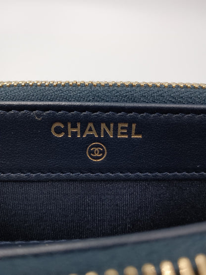 CHANEL Mesh Canvas Deauville Clutch Bag