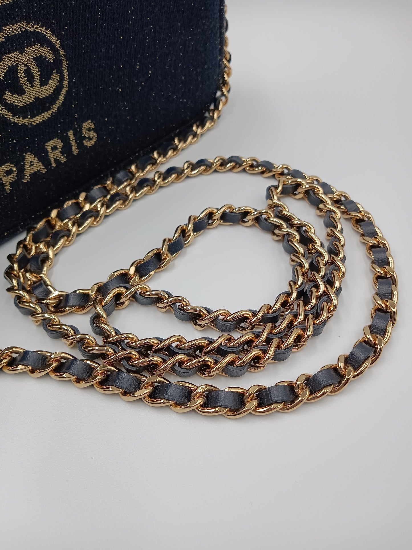 CHANEL Mesh Canvas Deauville Clutch Bag
