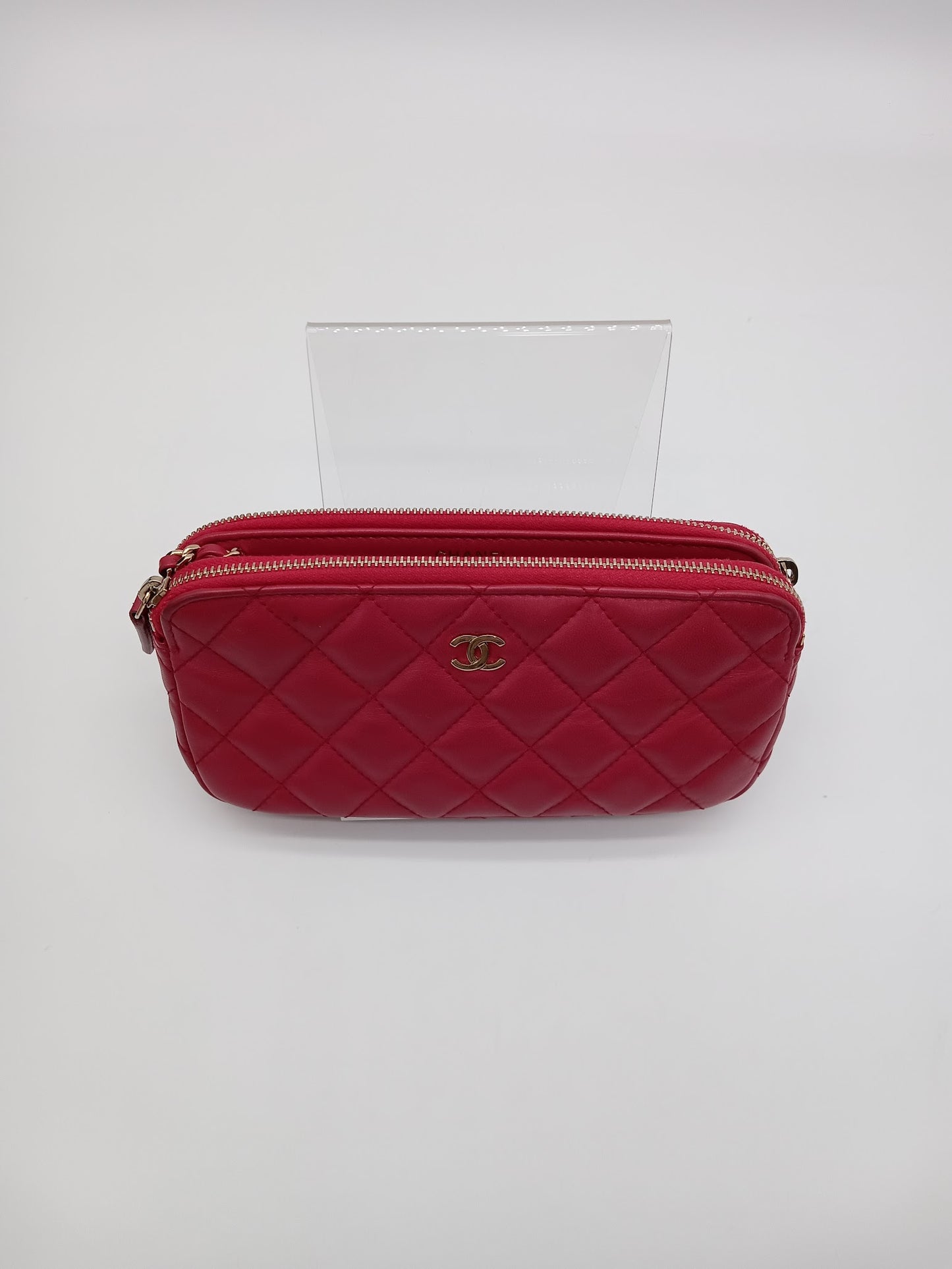 CHANEL Lambskin Double Zip WOC