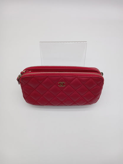 CHANEL Lambskin Double Zip WOC