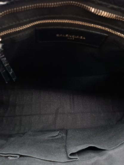 BALENCIAGA Crocodile Embossed Edge City Bag