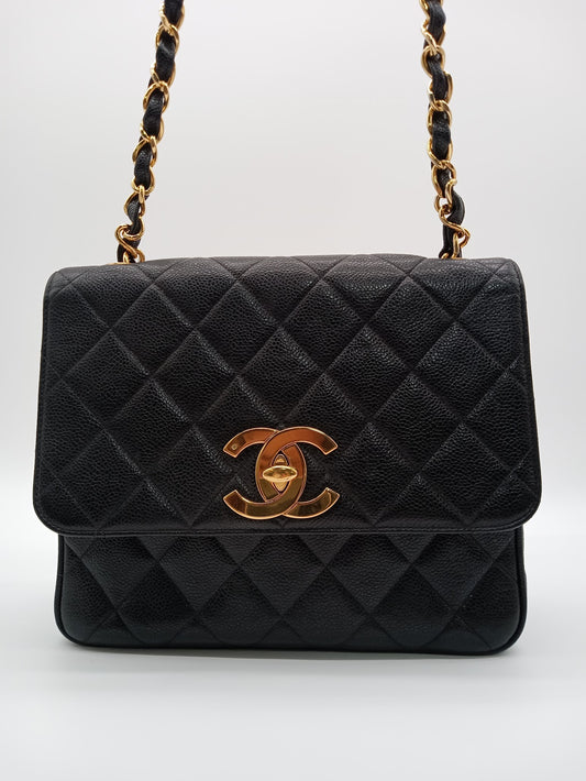 CHANEL Caviar Square Straight Flap