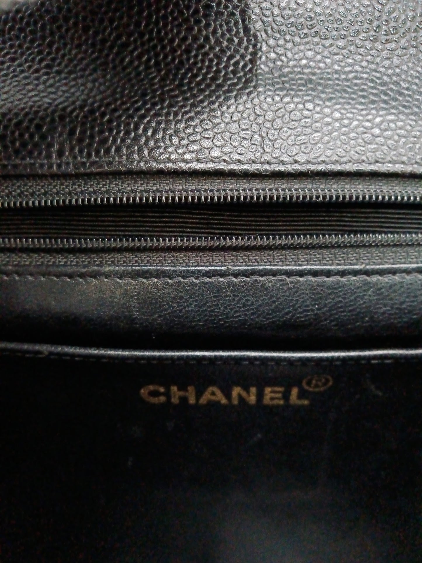 CHANEL Caviar Square Straight Flap