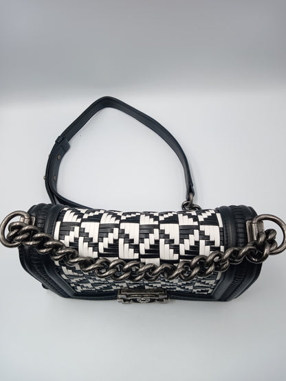 CHANEL Woven Black & White Leboy