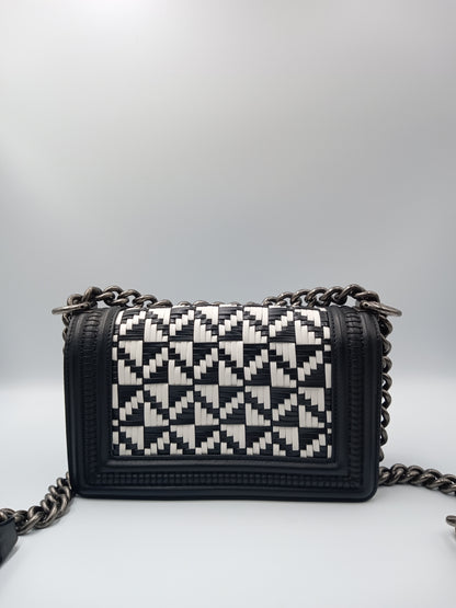 CHANEL Woven Black & White Leboy