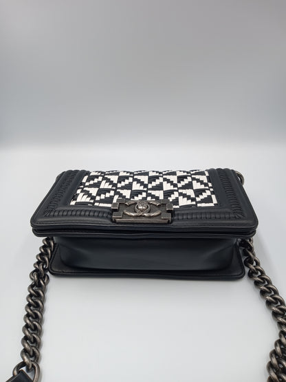 CHANEL Woven Black & White Leboy