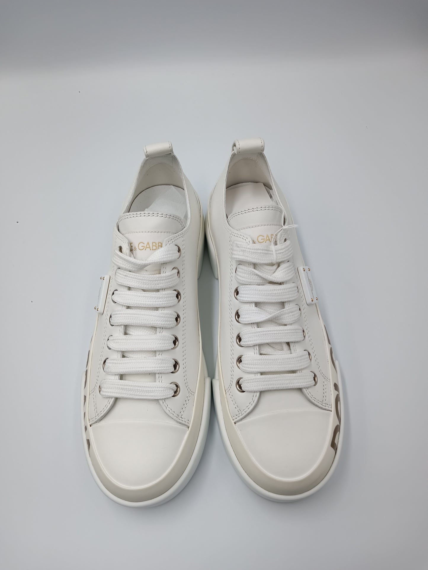 DOLCE & GABBANA White & Gold Shoes