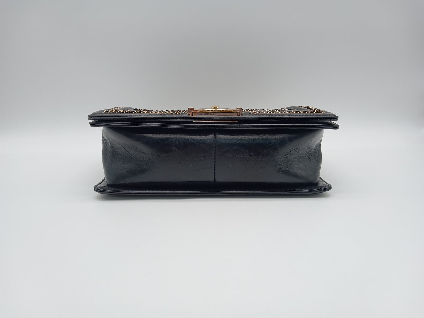 CHANEL Studded Calfskin Chevron Leboy