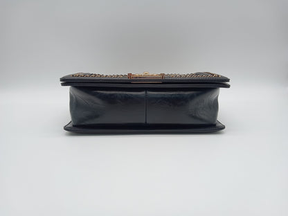 CHANEL Studded Calfskin Chevron Leboy