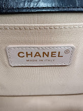 CHANEL Studded Calfskin Chevron Leboy