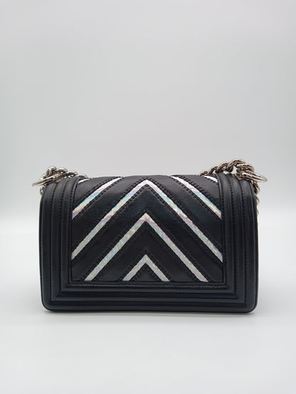 CHANEL Lambskin Iridescent Chevron Leboy