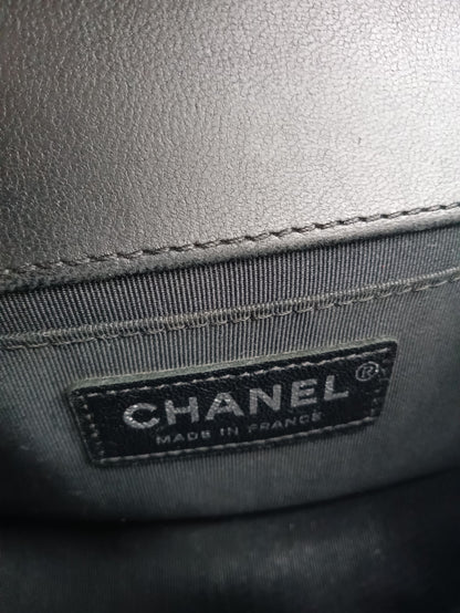CHANEL Lambskin Iridescent Chevron Leboy
