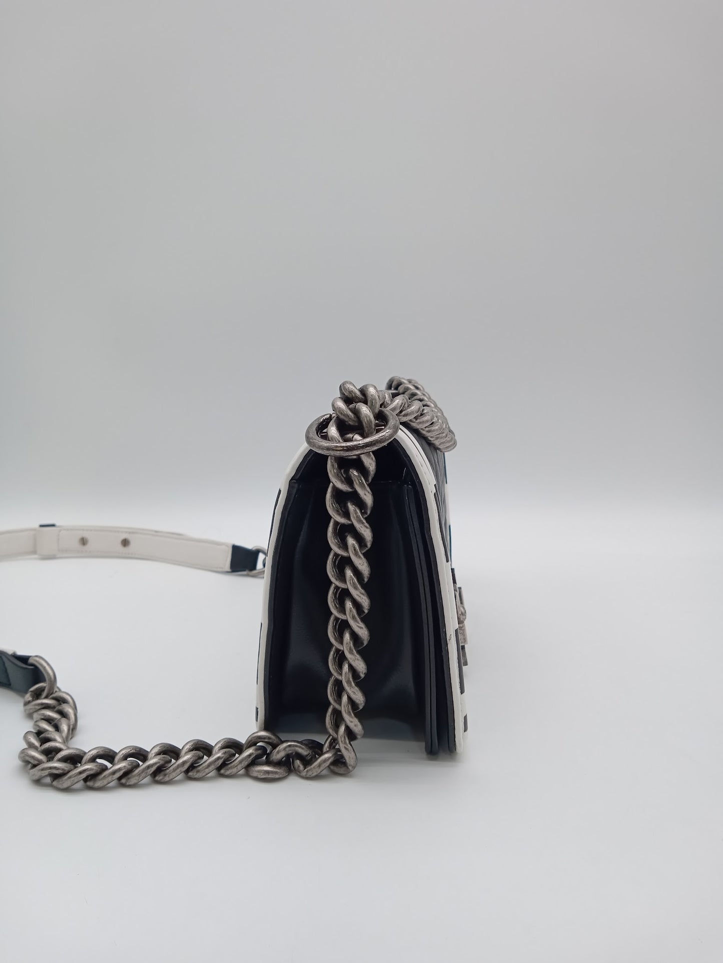 CHANEL Lambskin Checkerboard Trim Leboy