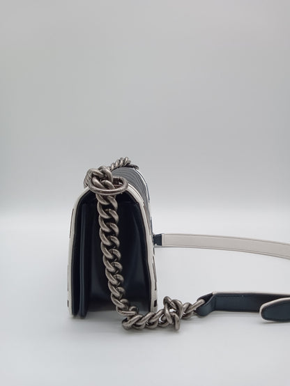 CHANEL Lambskin Checkerboard Trim Leboy