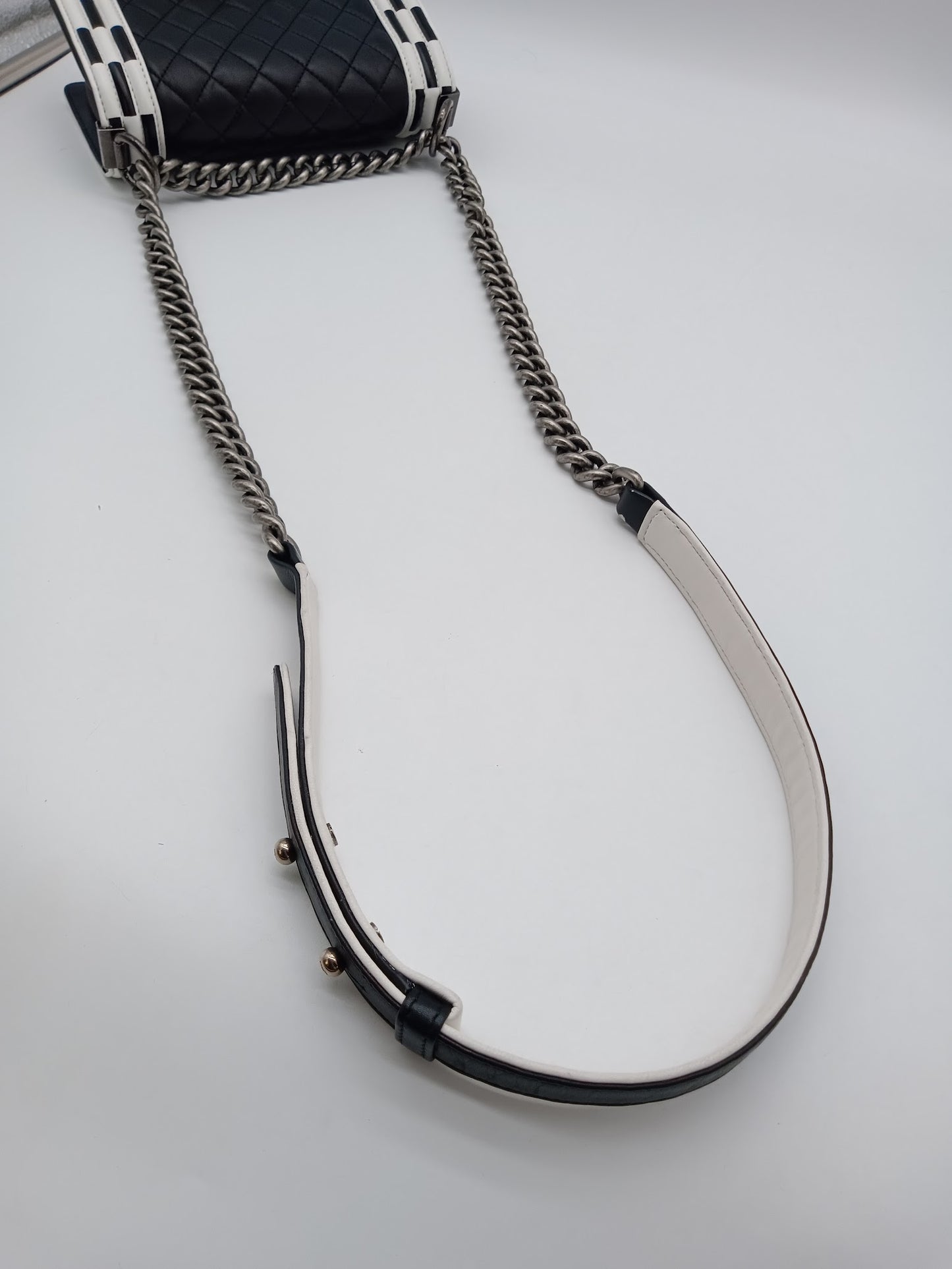 CHANEL Lambskin Checkerboard Trim Leboy