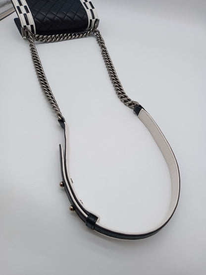 CHANEL Lambskin Checkerboard Trim Leboy