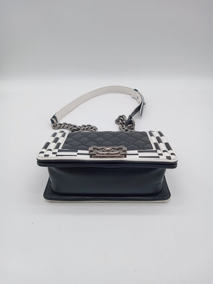CHANEL Lambskin Checkerboard Trim Leboy