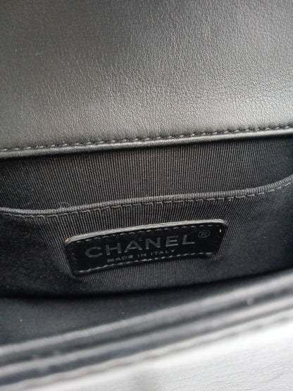 CHANEL Lambskin Checkerboard Trim Leboy