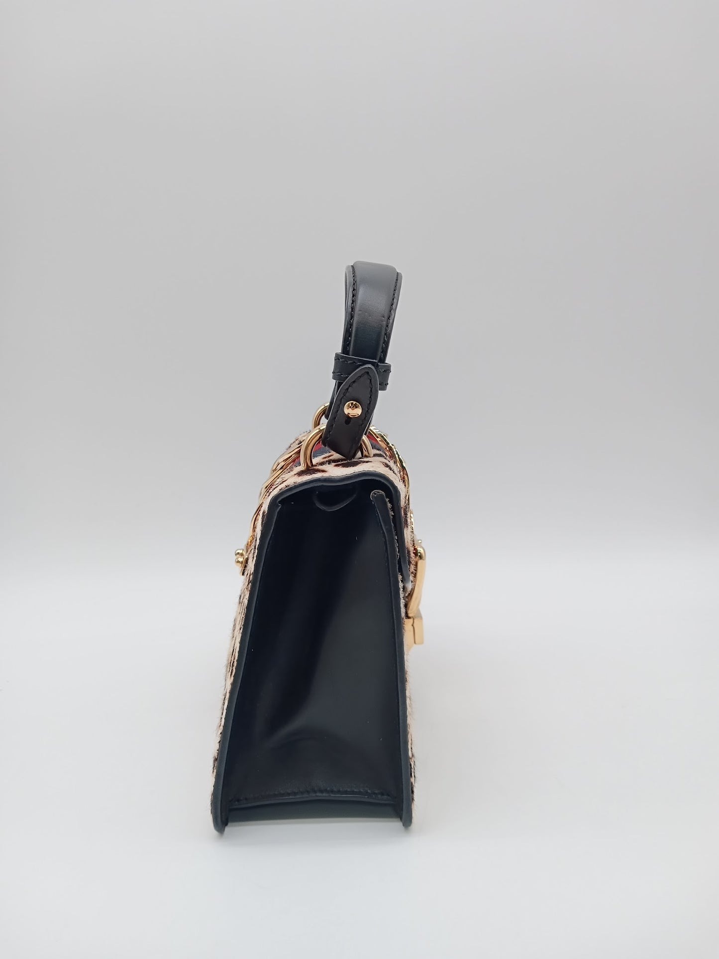 GUCCI Leopard Print Calf Hair Sylvie Bag