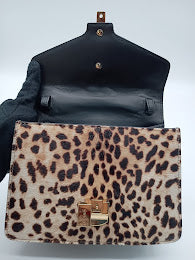 GUCCI Leopard Print Calf Hair Sylvie Bag